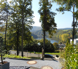 Blick vom Haus auf den See